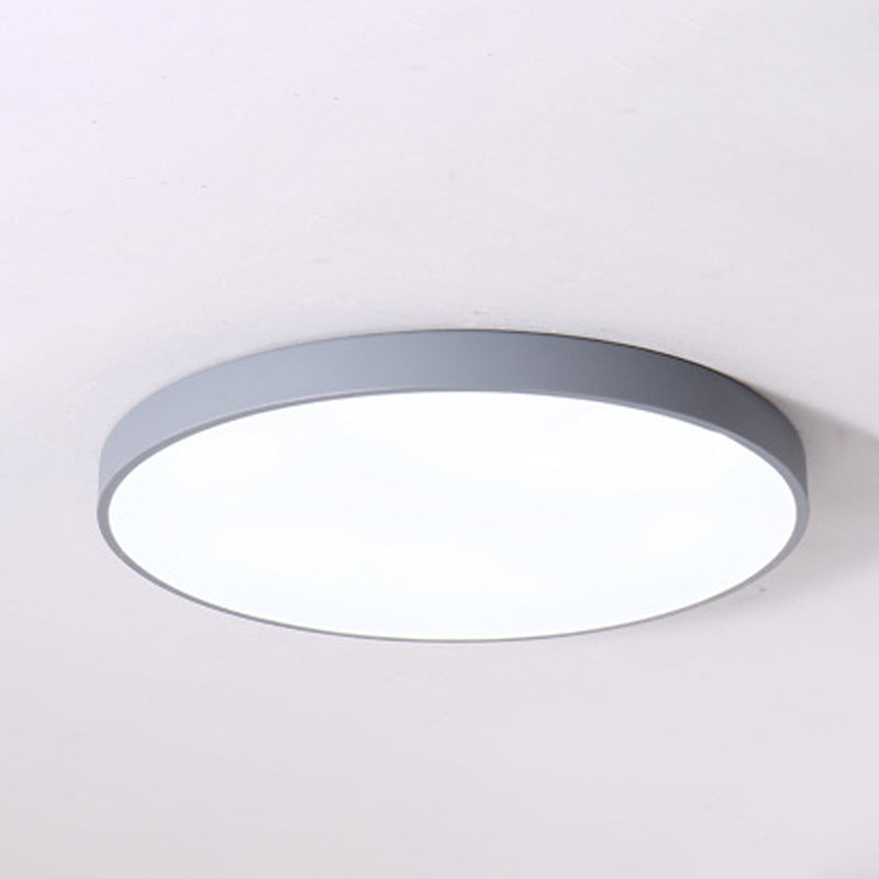 Lampada da soffitto a LED di forma rotonda moderna Macaroon Iron 1 Light Flush Mount per sala da pranzo
