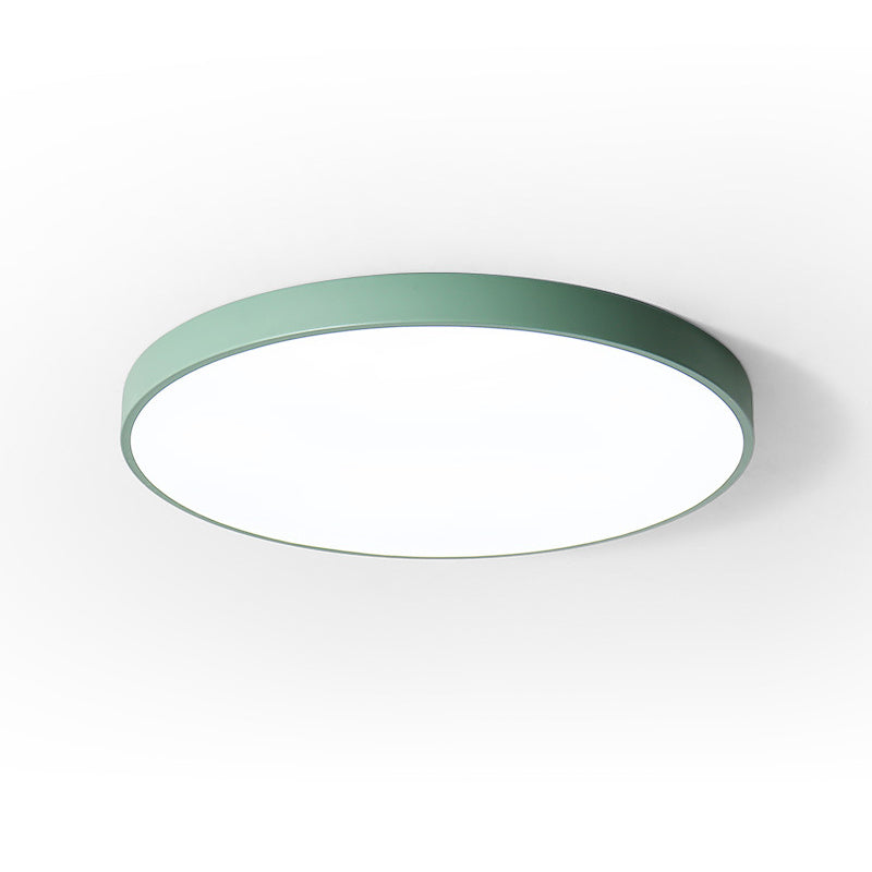 Round Shape LED Ceiling Lamp Modern Macaroon Iron 1 Light Flush Mount for Dining Room