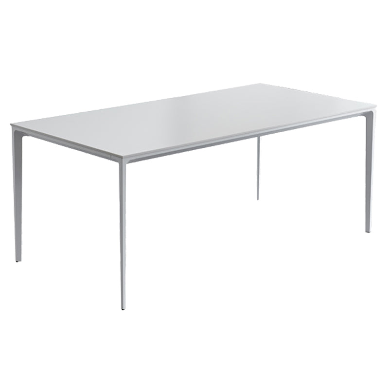 Industrial Rectangle White Dining Table Sintered Stone Standard Dining Table for Kitchen