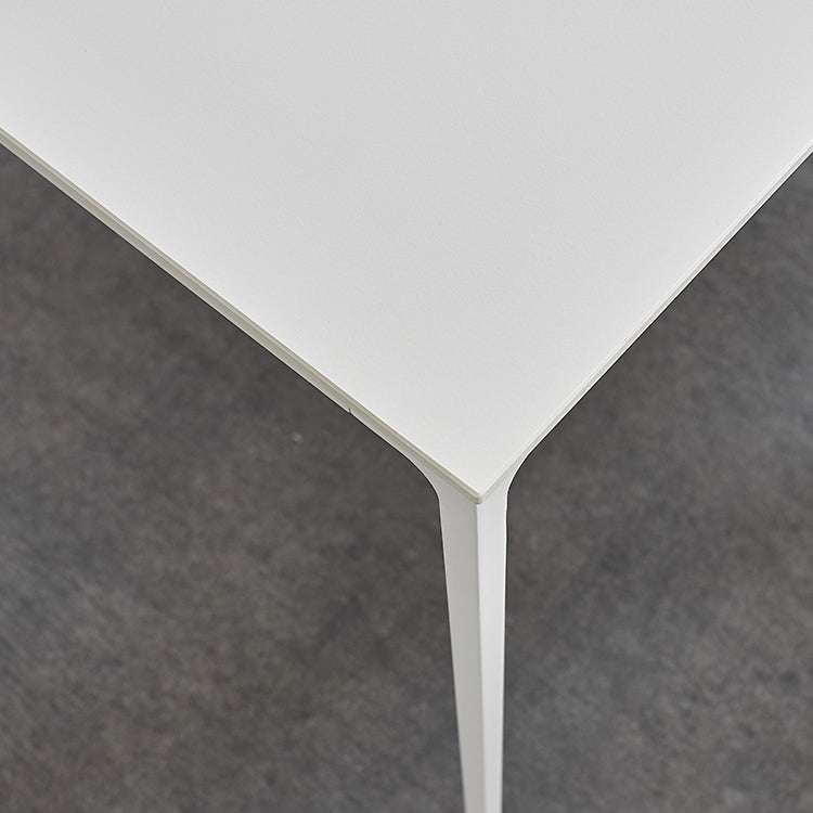 Industrial Rectangle White Dining Table Sintered Stone Standard Dining Table for Kitchen