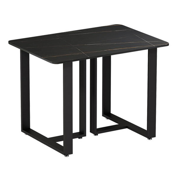 Stone Double Pedestal Table Industrial Style Dining Table for Dinner Kitchen Home