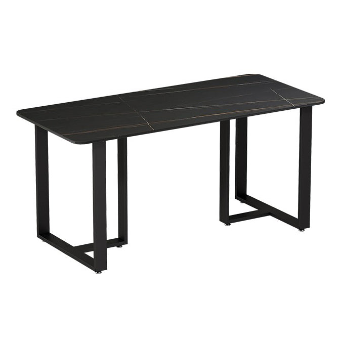 Stone Double Pedestal Table Industrial Style Dining Table for Dinner Kitchen Home
