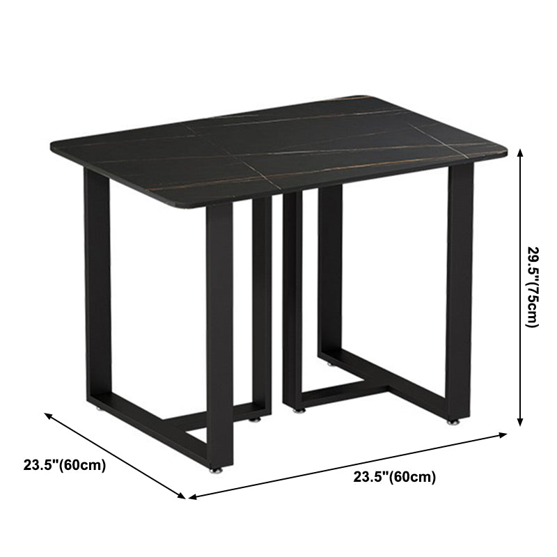 Stone Double Pedestal Table Industrial Style Dining Table for Dinner Kitchen Home