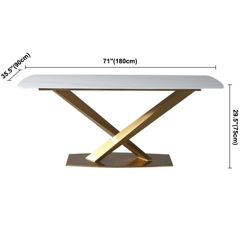 Mesa de comedor rectangular Mesa de piedra tradicional de lujo para la sala de lujo para el hogar