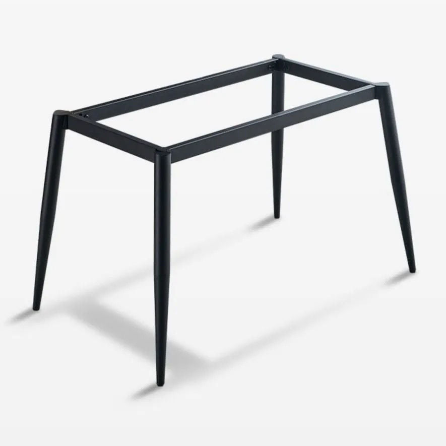 Metaal eigentijdse rechthoekige eettafel gesinterde stenen tafel met 4 metalen benen