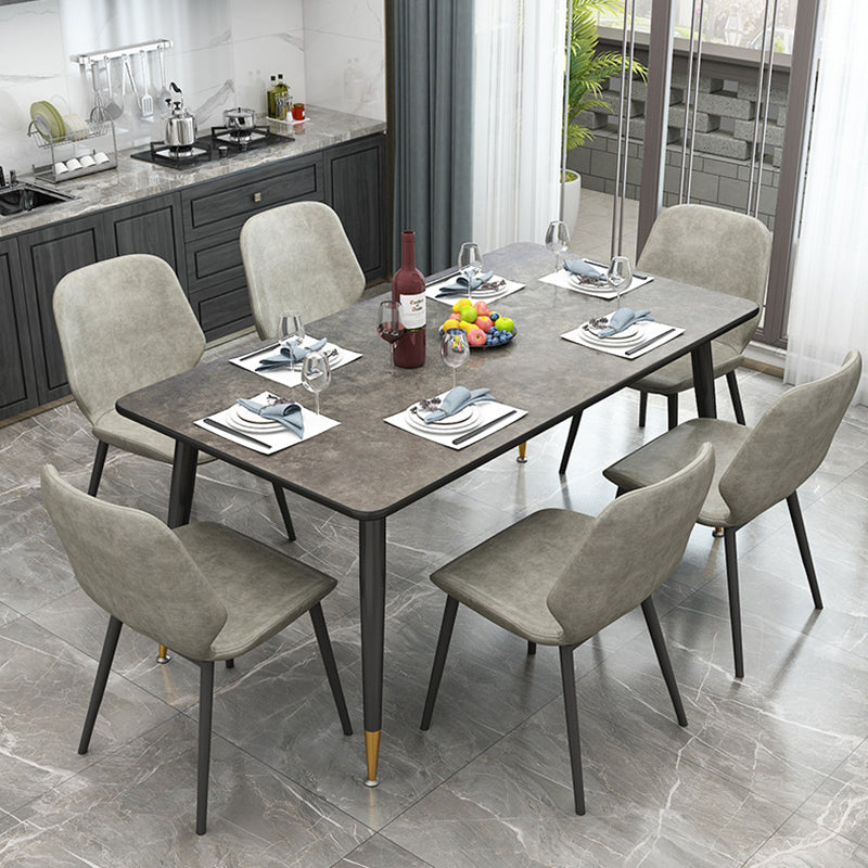 Metal Industrial Rectangle Table Sintered Stone Table for Kitchen and Dining Room