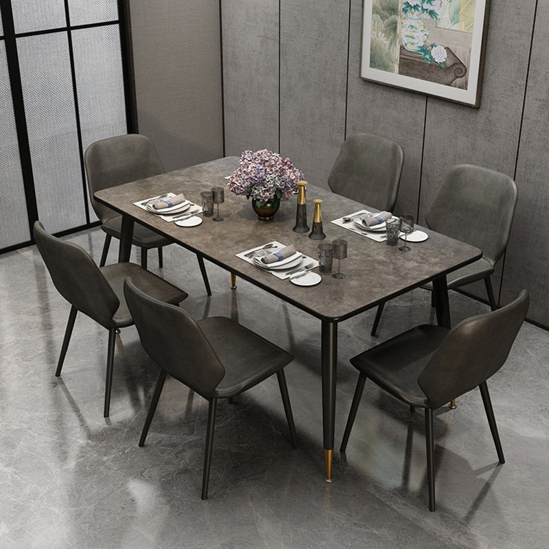 Metal Industrial Rectangle Table Sintered Stone Table for Kitchen and Dining Room