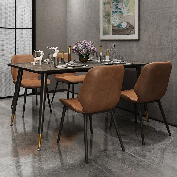 Metal Industrial Rectangle Table Sintered Stone Table for Kitchen and Dining Room