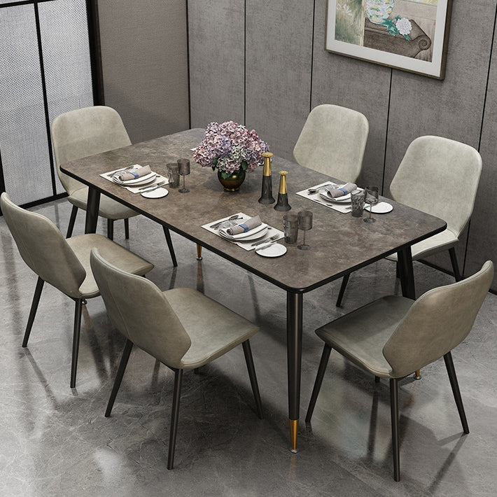 Metal Industrial Rectangle Table Sintered Stone Table for Kitchen and Dining Room