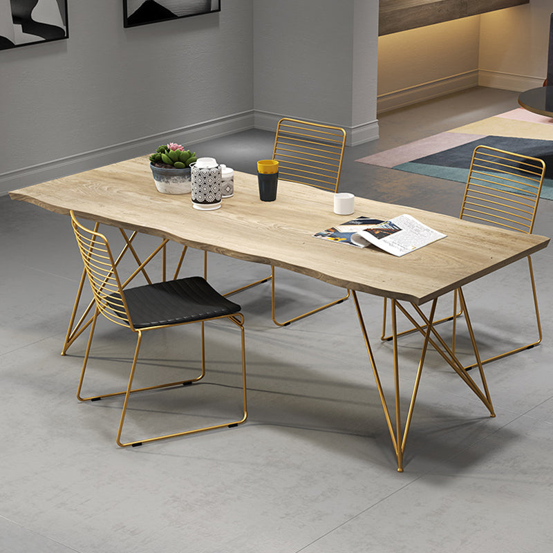 Mesa de comedor de rectángulo de lujo tradicional pino mesa de madera maciza con 4 patas