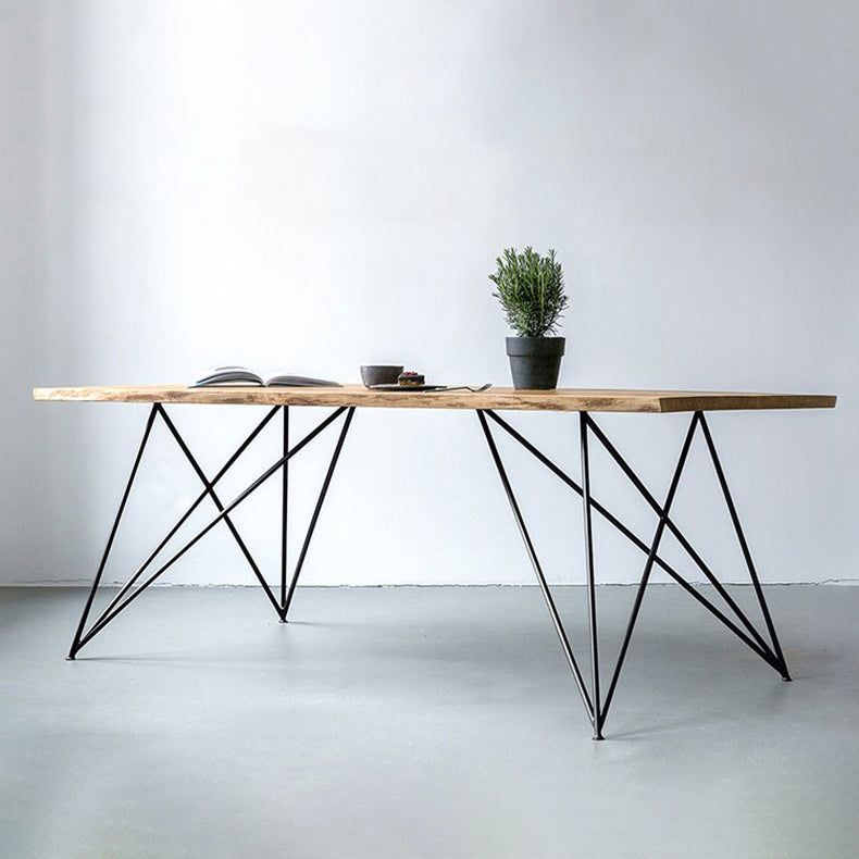 Mesa de comedor de rectángulo de lujo tradicional pino mesa de madera maciza con 4 patas