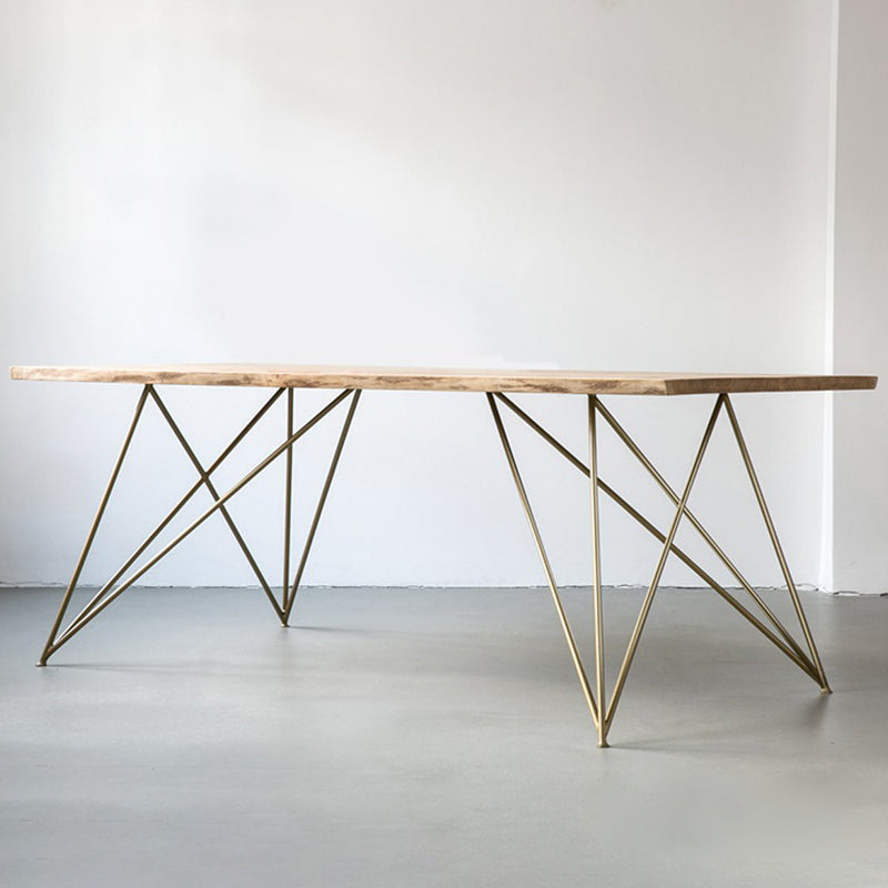 Mesa de comedor de rectángulo de lujo tradicional pino mesa de madera maciza con 4 patas