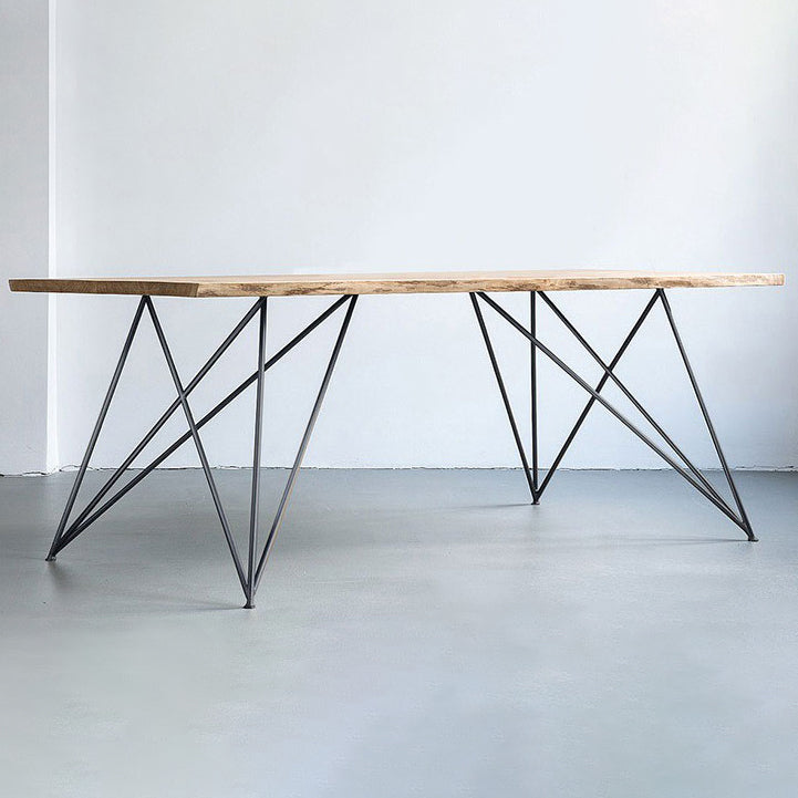 Mesa de comedor de rectángulo de lujo tradicional pino mesa de madera maciza con 4 patas