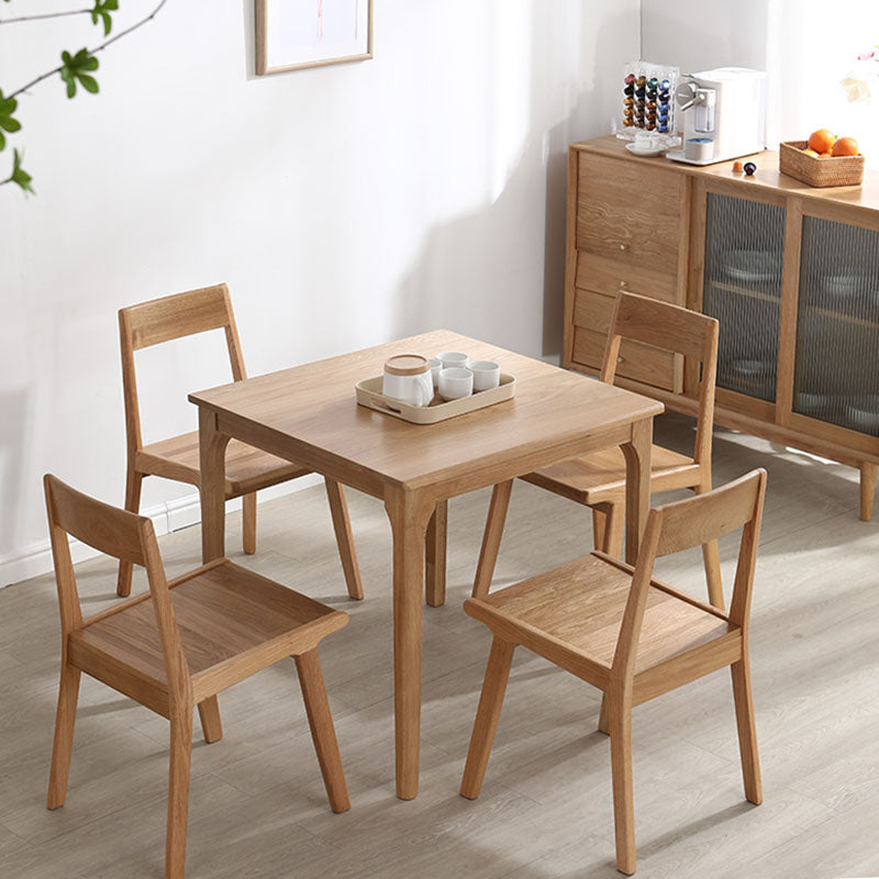 Table à manger carrée industrielle en bois table fixe avec chêne blanc