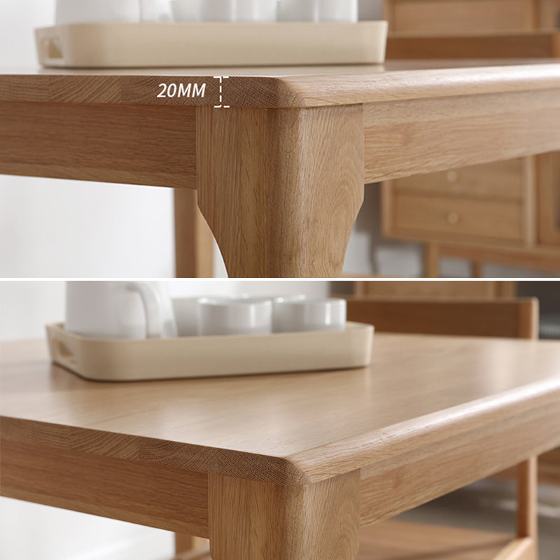 Table à manger carrée industrielle en bois table fixe avec chêne blanc