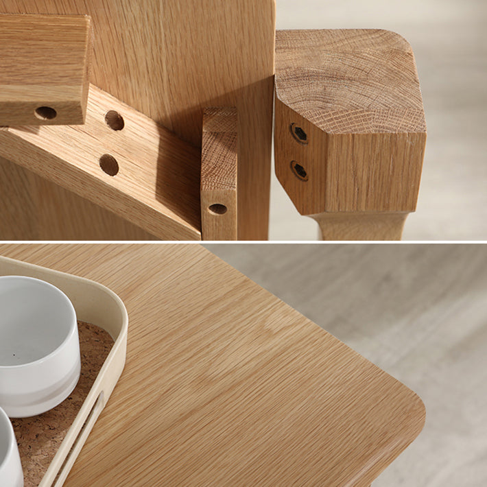 Table à manger carrée industrielle en bois table fixe avec chêne blanc