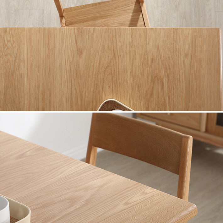 Table à manger carrée industrielle en bois table fixe avec chêne blanc