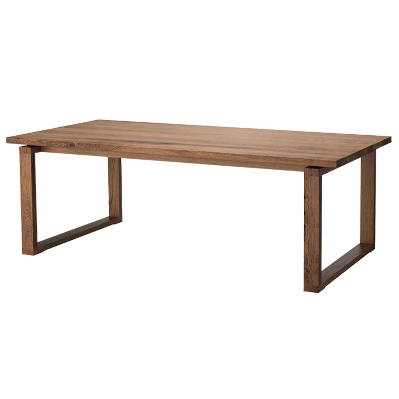 Solid Wood Contemporary Rectangular Dining Table Wood Top Table with Sled Base