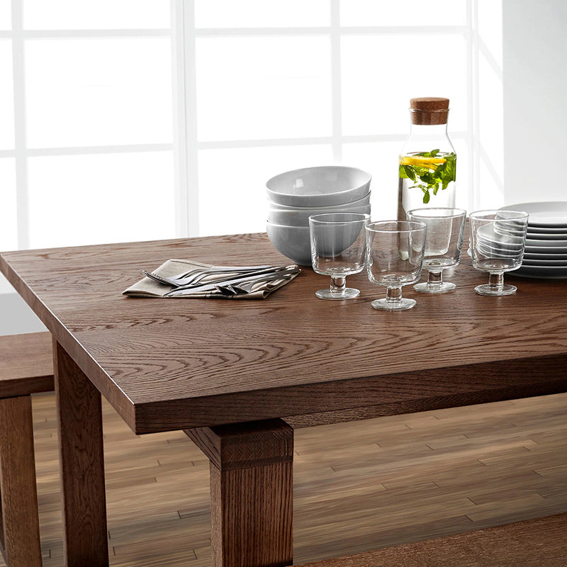 Solid Wood Contemporary Rectangular Dining Table Wood Top Table with Sled Base