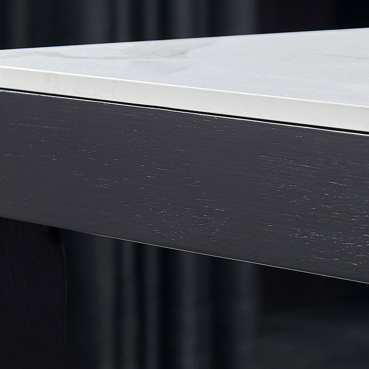 Mesa de comedor blanca de forma cuadrada Mesa de piedra sinterizada industrial con 4 patas