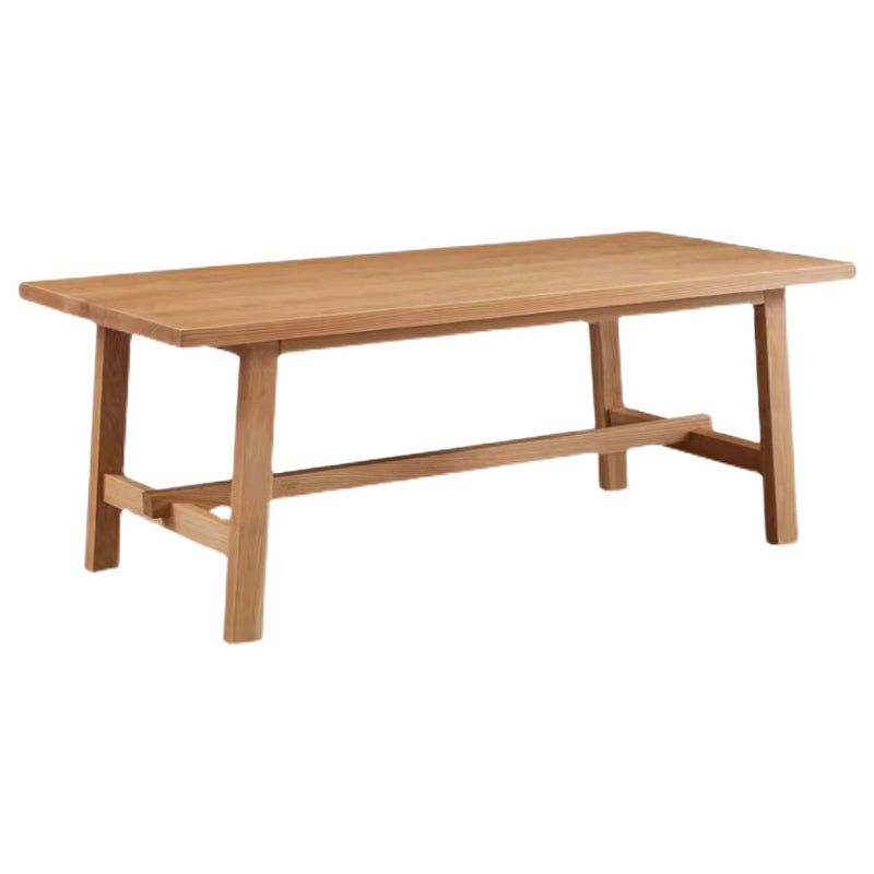 Rectangle Solid Wood Table in Nature Modern Dining Table with Trestle Base for Restaurant
