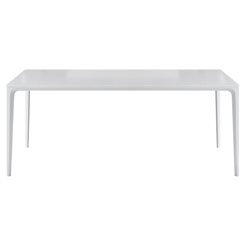 Metal Contemporary Rectangular Table White Sintered Stone Dining Table with 4 Legs