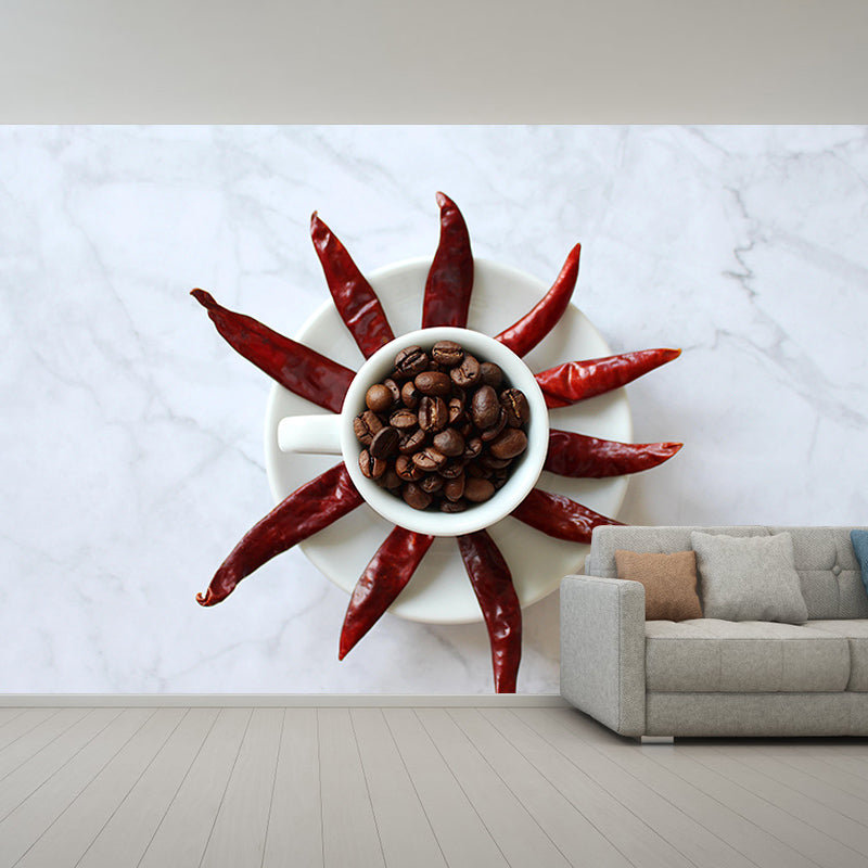 Roasted Coffee Beans Mural for Coffee Shop Mildew Resistant Wall Covering