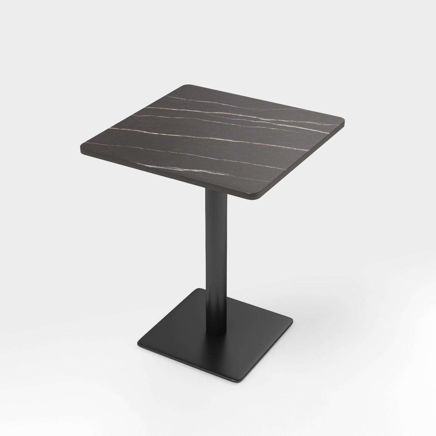 Mesa de comedor moderna de piedra sinterizada, mesa de comedor con marco negro para comedor