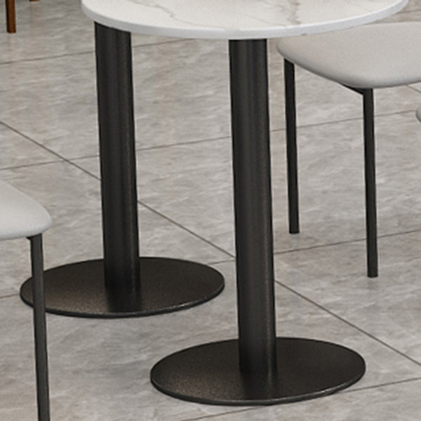 Mesa de comedor moderna de piedra sinterizada, mesa de comedor con marco negro para comedor