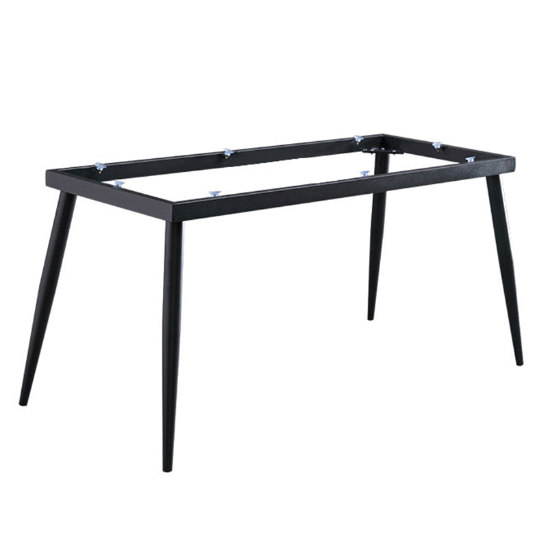 Mesa rectangular con base de acero al carbono para comedor de piedra sinterizada de estilo industrial para el hogar