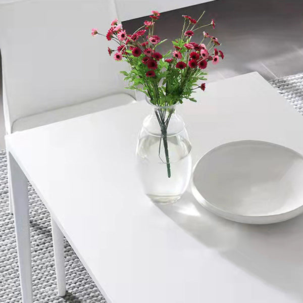 Semplice tavolo da pranzo cucina bianca tavolo da pranzo standard di pietra sinterita con 4 gambe