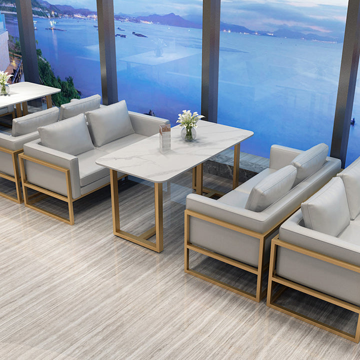 Traditionele luxe stijl eettafel gesinterde stenen tafel voor eetkamer