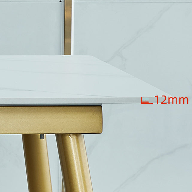Luxusstil Sintered Stone Esstisch 4 Beine Basis Rechtecktisch für Zuhause
