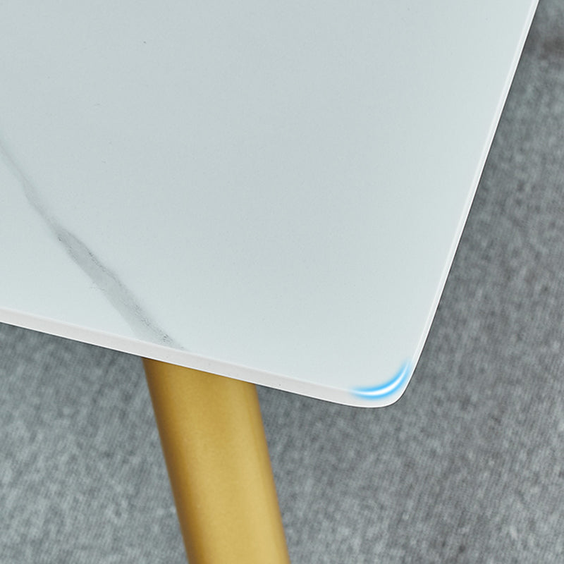 Luxusstil Sintered Stone Esstisch 4 Beine Basis Rechtecktisch für Zuhause
