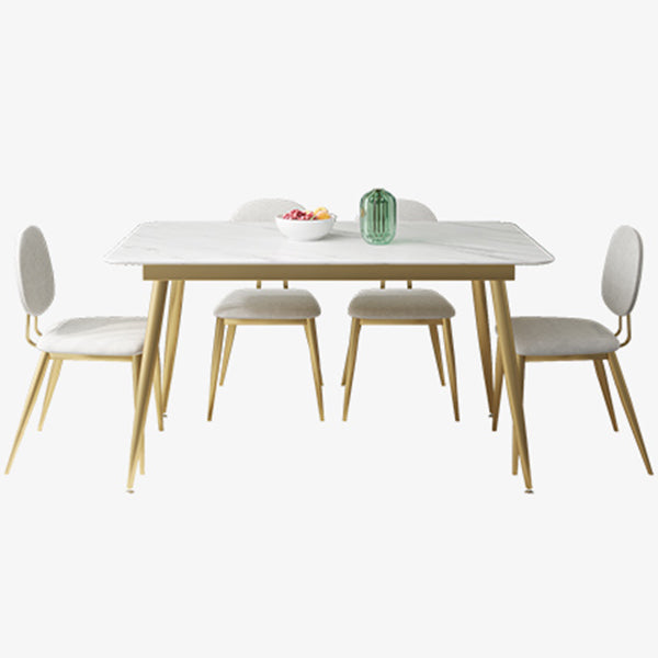 Luxusstil Sintered Stone Esstisch 4 Beine Basis Rechtecktisch für Zuhause