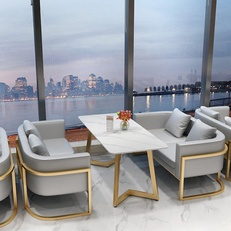 Traditional Luxury Style Dining Table White Sintered Stone Table for Dining Room