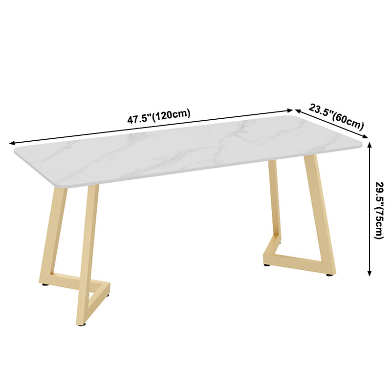 Traditional Luxury Style Dining Table White Sintered Stone Table for Dining Room
