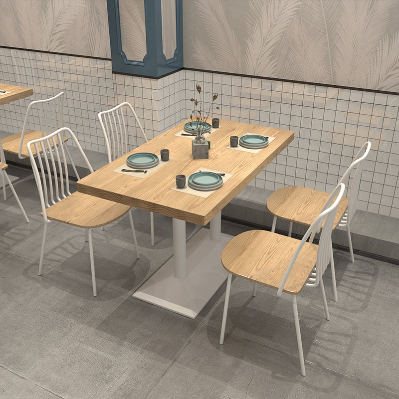 Mesa de comedor de estilo industrial, colección de comedor de madera maciza de pino para interiores
