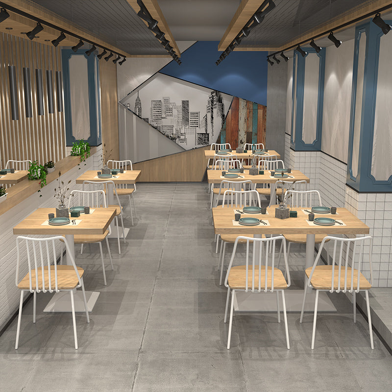 Mesa de comedor de estilo industrial, colección de comedor de madera maciza de pino para interiores