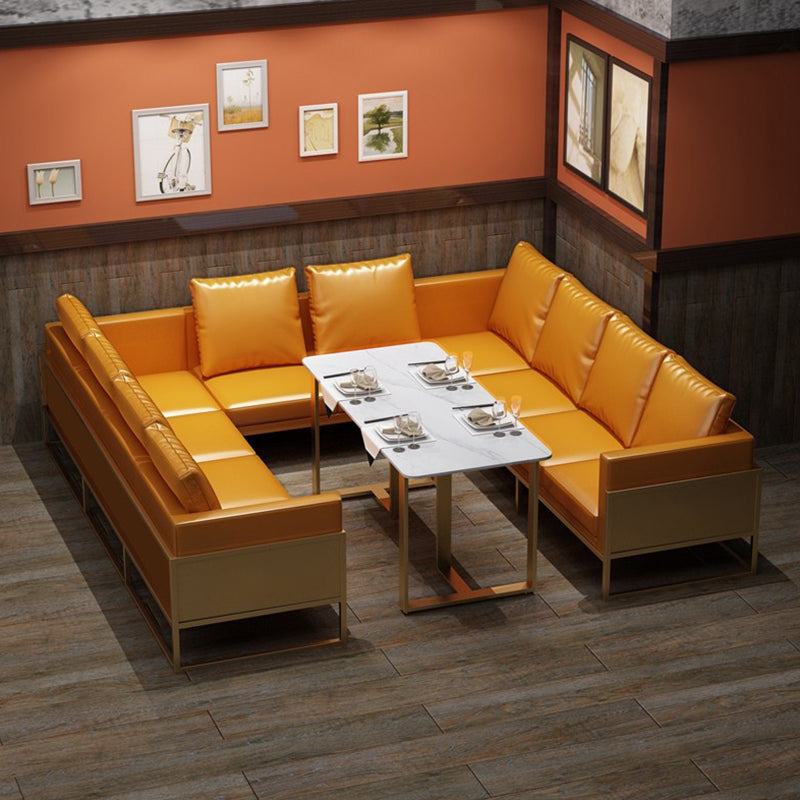 Industrial Rectangle Dining Table Sintered Stone Table with Double Pedestal for Dining Room