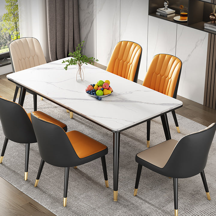 Tavolo da pranzo sinterizzato in pietra sinterizzato semplicità 4 gambe tavolo per sala da pranzo