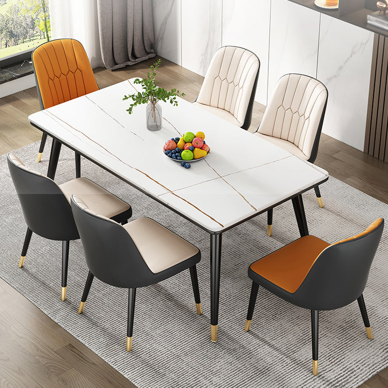 Tavolo da pranzo sinterizzato in pietra sinterizzato semplicità 4 gambe tavolo per sala da pranzo
