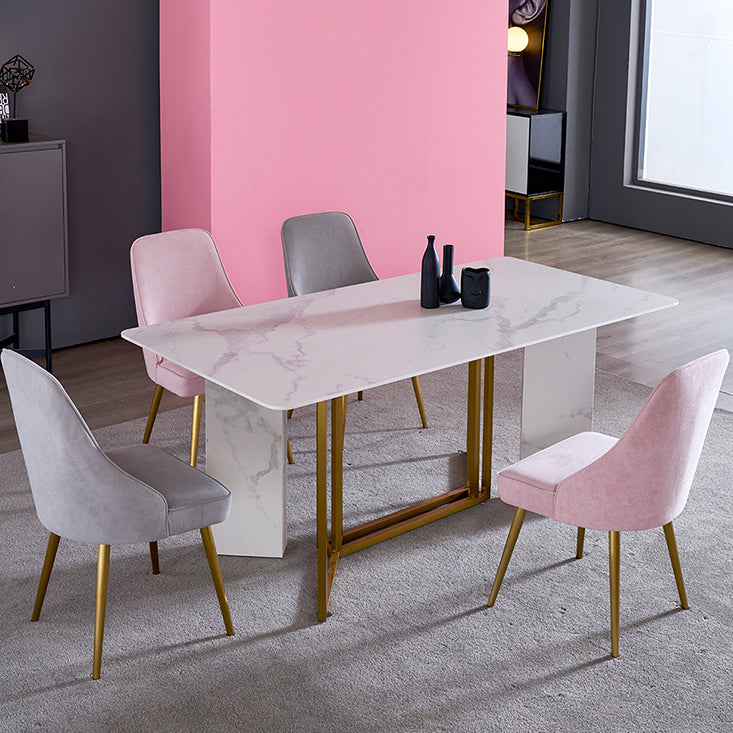 Muebles de piedra de mesa de comedor de rectángulo de lujo tradicional para el comedor