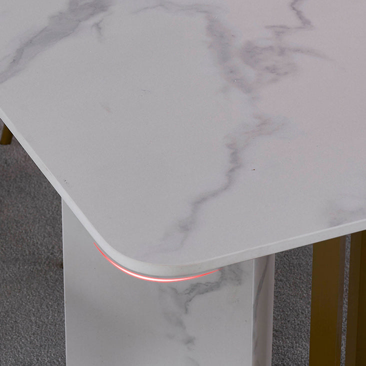 Muebles de piedra de mesa de comedor de rectángulo de lujo tradicional para el comedor