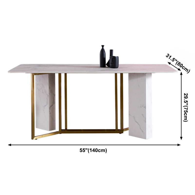 Muebles de piedra de mesa de comedor de rectángulo de lujo tradicional para el comedor