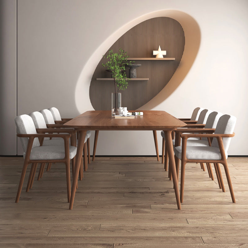 Mesa rectangular de madera maciza de pino, mesa de comedor moderna marrón con 4 patas para restaurante