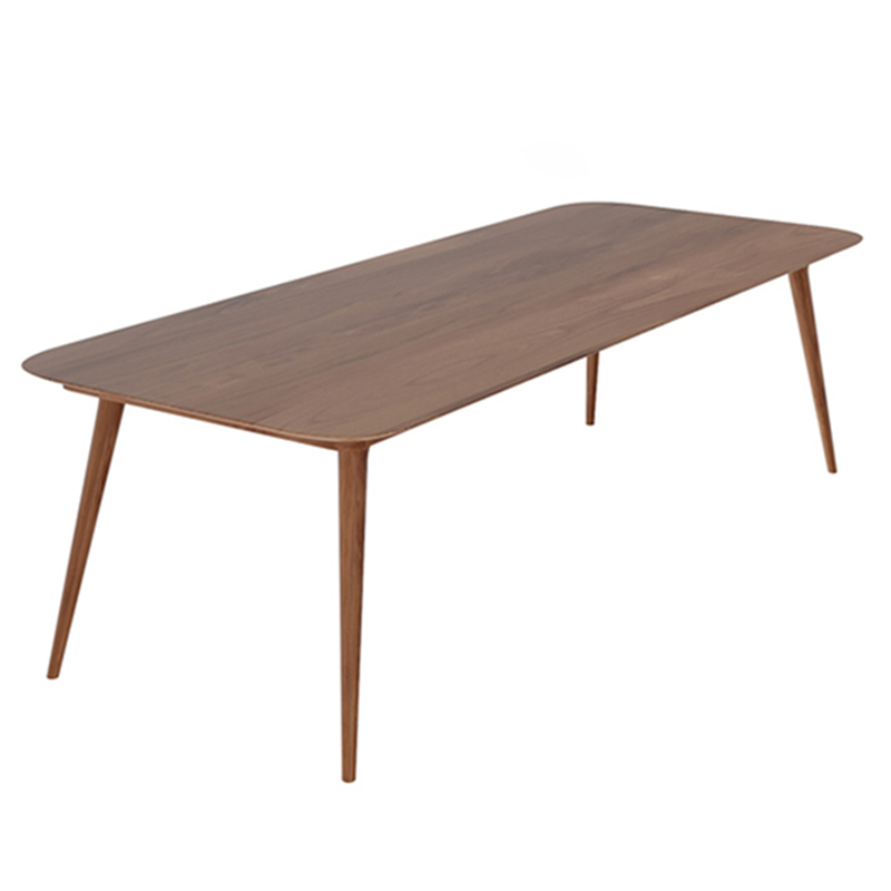 Mesa rectangular de madera maciza de pino, mesa de comedor moderna marrón con 4 patas para restaurante