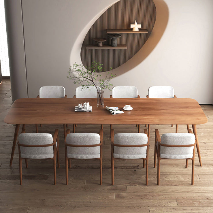 Mesa rectangular de madera maciza de pino, mesa de comedor moderna marrón con 4 patas para restaurante