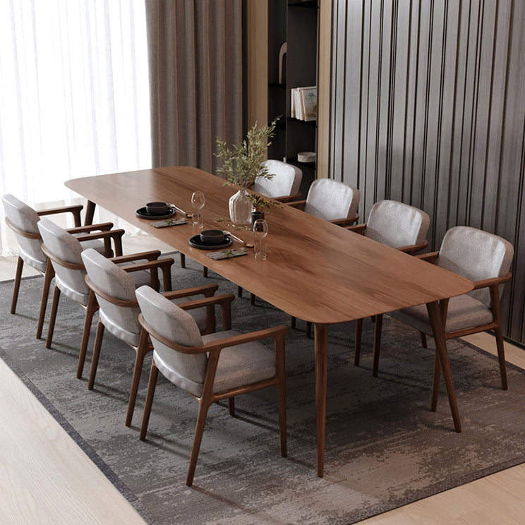 Mesa rectangular de madera maciza de pino, mesa de comedor moderna marrón con 4 patas para restaurante