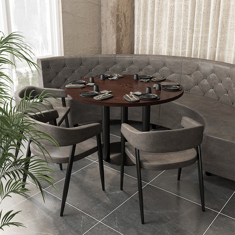 Industrial Wooden Dinner Room Kitchen Table Brown Table with Black Frame for Dining Room
